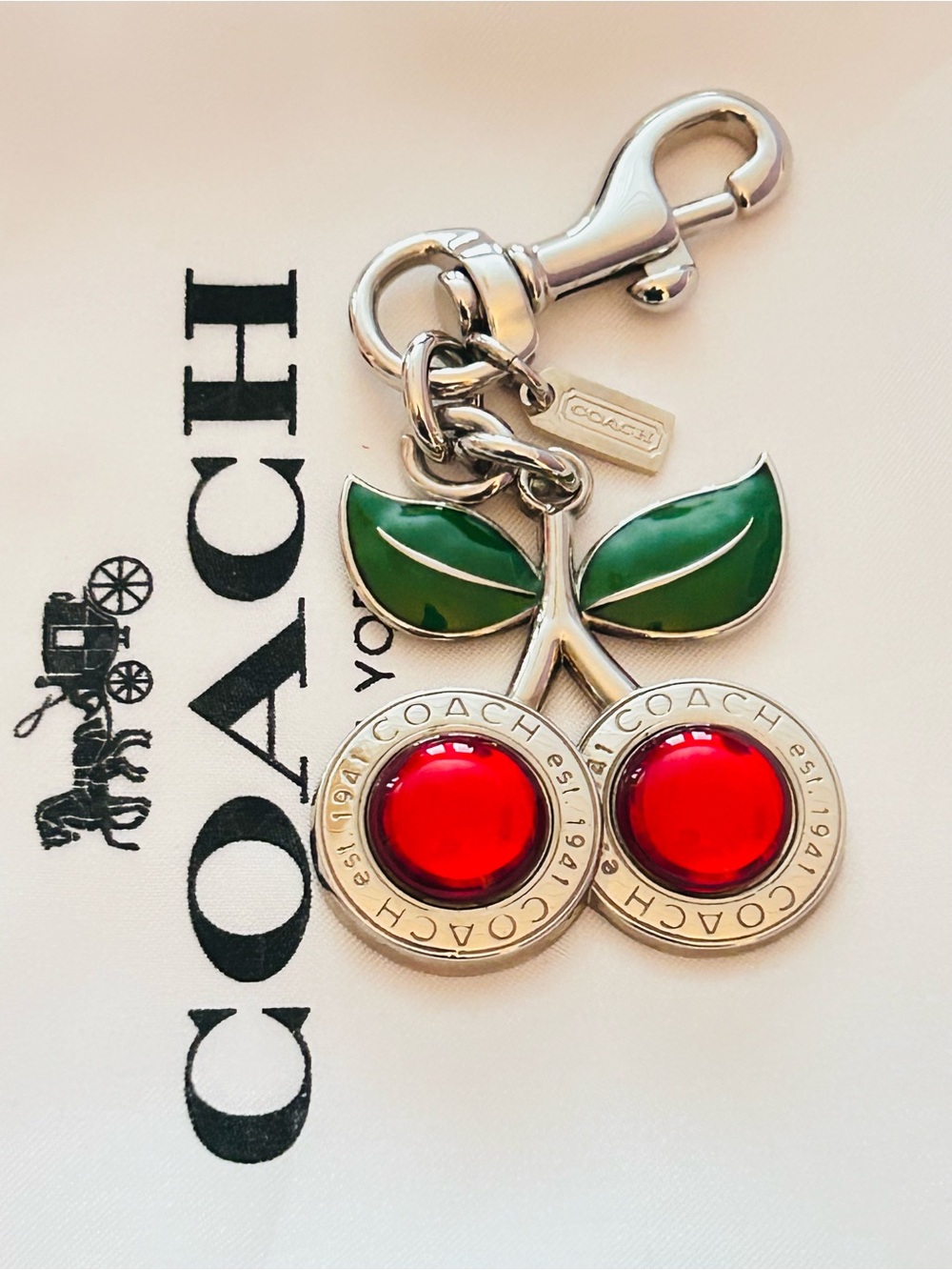 EXTREMELY RARE Coach Y2K 1941 Cherry Keychain/ Bag Charm
